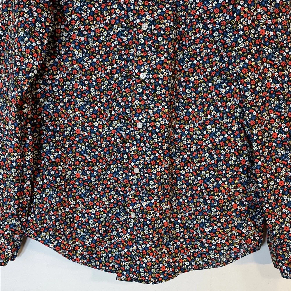NEW! J. Crew Organic Cotton Multicolor Floral Men's Shirt. Medium Tall.